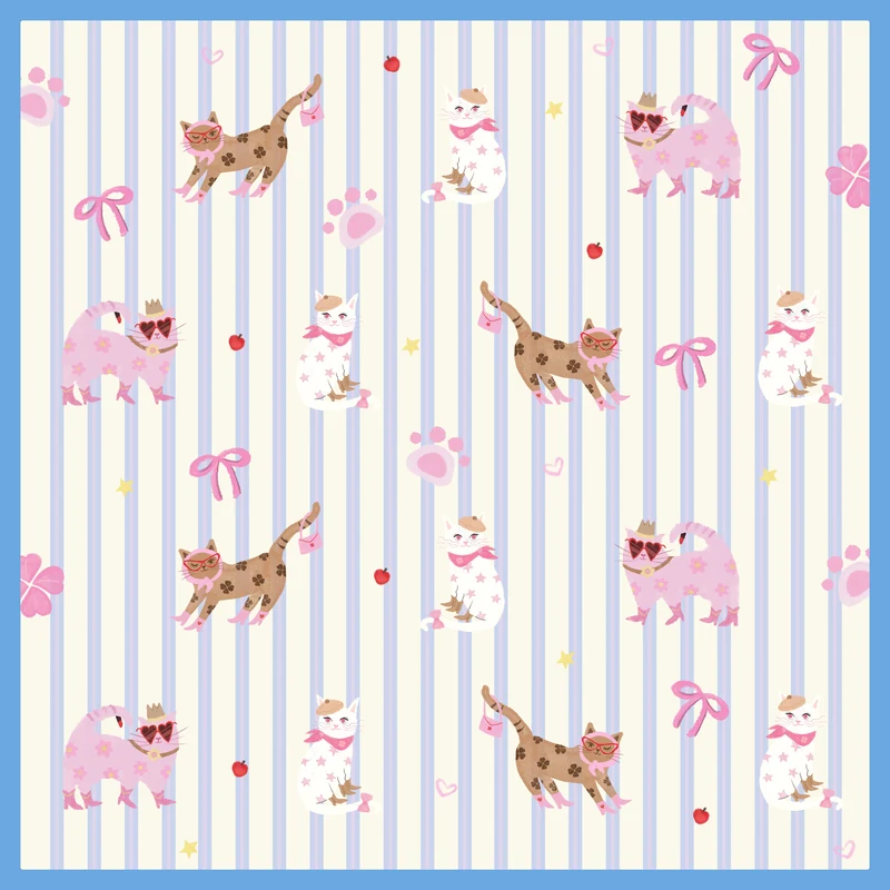 LAVISPER — Scarf & Illustration Collection（插画与丝巾系列） — Light blue. Published image 17 of 27.