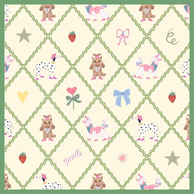 LAVISPER — Scarf & Illustration Collection（插画与丝巾系列） — Cream-green. Published image 15 of 27.