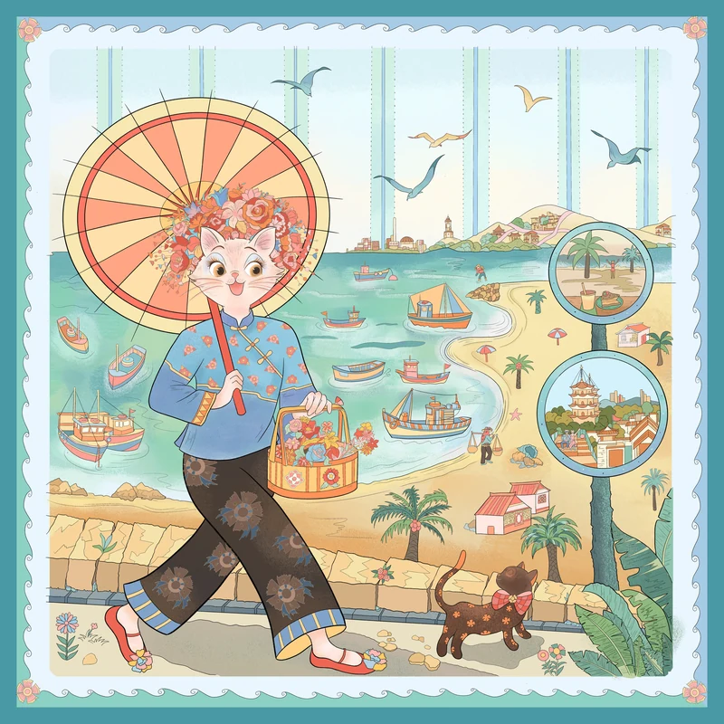 LAVISPER — Scarf & Illustration Collection（插画与丝巾系列） — Sea Breeze & Floral Adornments · Overview. Published image 3 of 27.