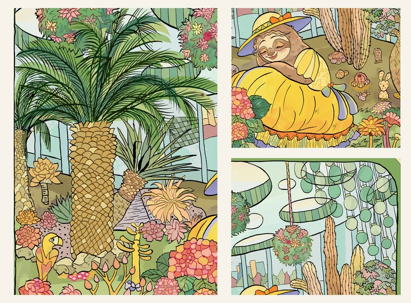 Garden Under Glass（温室后花园） — Foliage, character and greenhouse details. Published image 2 of 10.
