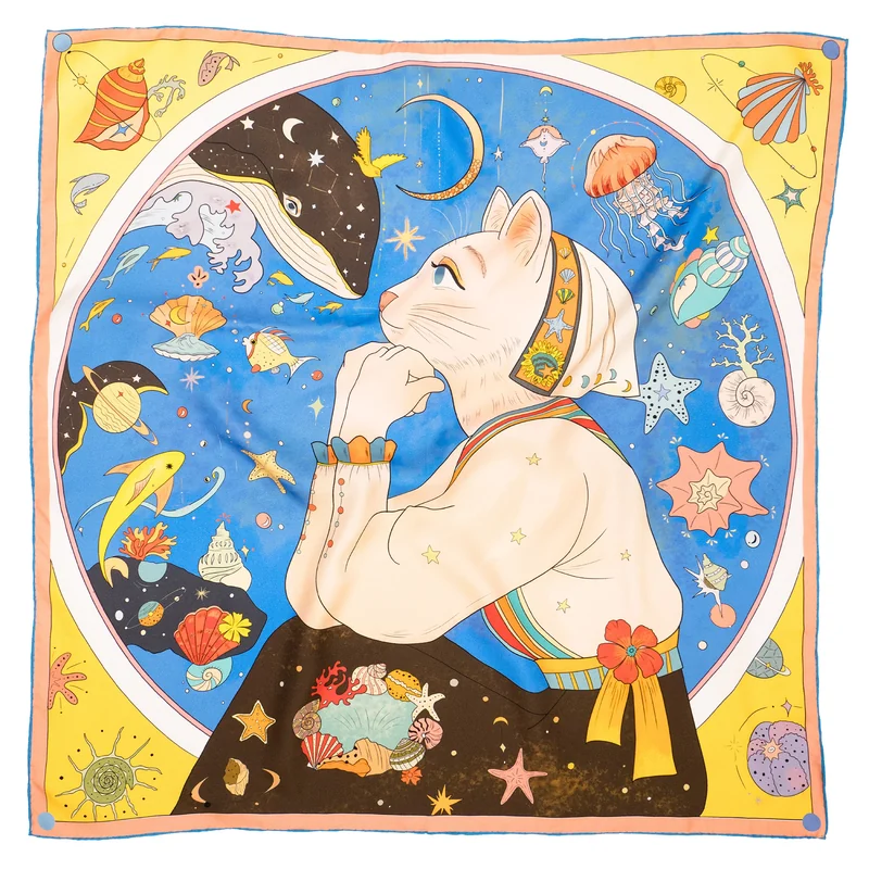Island & Whale（孤岛与鲸） — Real Product · Complete physical scarf. Published image 5 of 7.