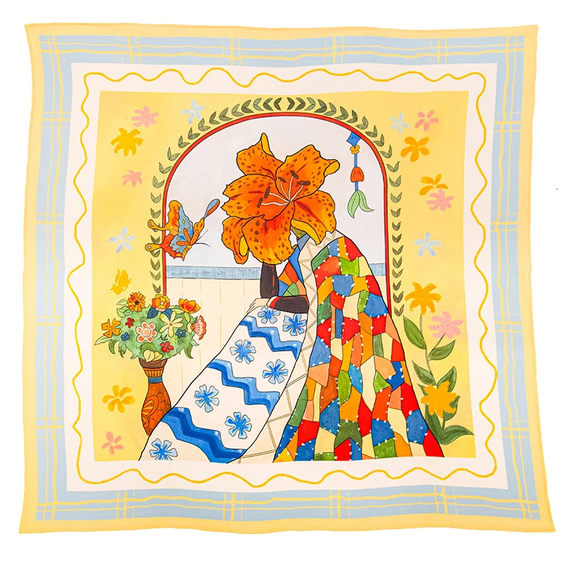 Spring Lily（春日百合） — Real Product · Complete physical scarf. Published image 8 of 13.