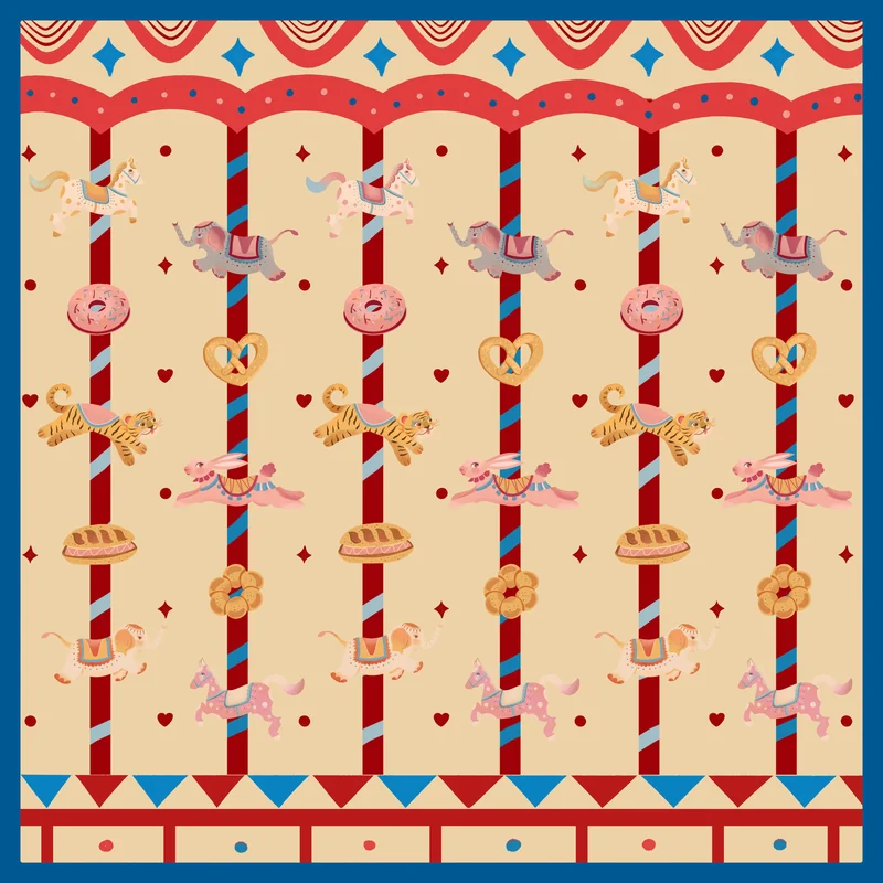 LAVISPER — Scarf & Illustration Collection（插画与丝巾系列） — Blue-red. Published image 18 of 27.