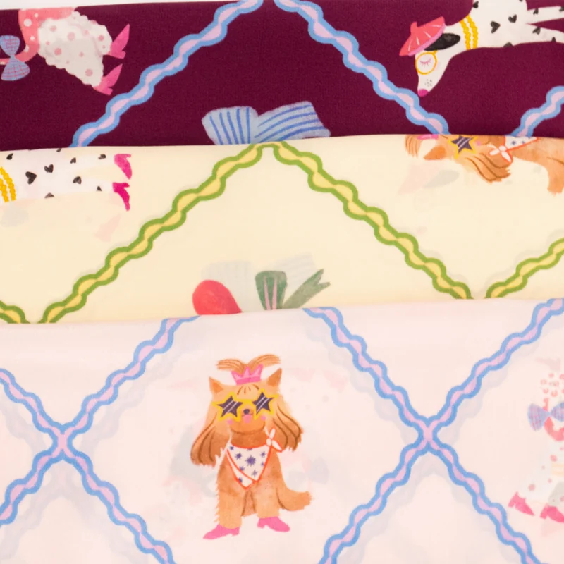 LAVISPER — Scarf & Illustration Collection（插画与丝巾系列） — Real Product · Sweetheart Dogs fold detail. Published image 25 of 27.