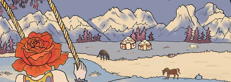 Ms. Rose’s Travels in Xinjiang（游疆之旅） — Opening landscape detail. Published image 1 of 11.