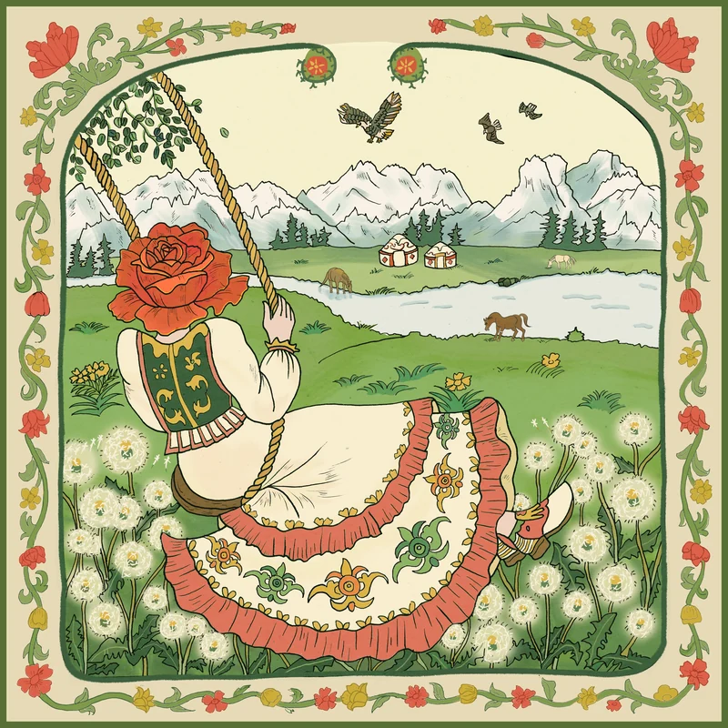 Ms. Rose’s Travels in Xinjiang（游疆之旅） — Original spring illustration. Published image 3 of 11.
